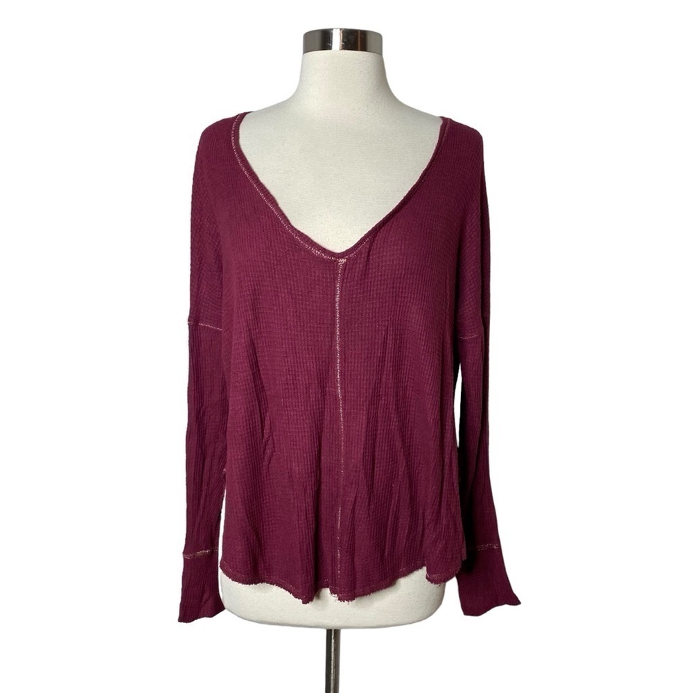 Anthropologie Saturday Sunday Hi Lo Waffle Knit Top XS